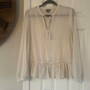 Sheer white top with lace